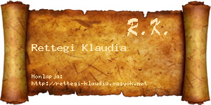 Rettegi Klaudia névjegykártya